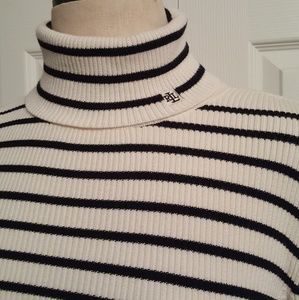 Lauren Ralph Lauren Striped TurtleNeck Sweater LG